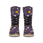 Halloween Eyeball Pattern Print Winter Boots