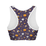 Halloween Eyeball Pattern Print Women's Sports Bra