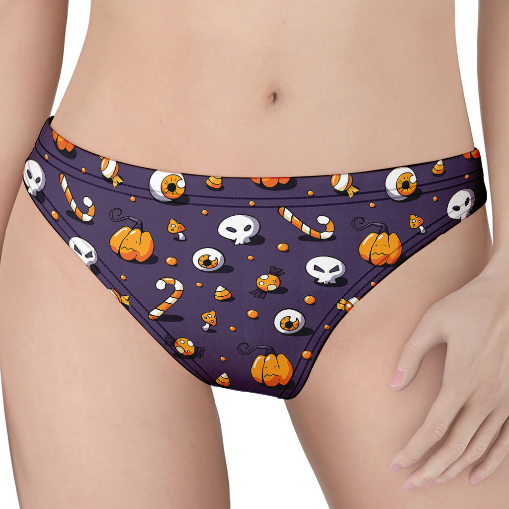 Halloween Eyeball Pattern Print Women's Thong