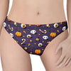 Halloween Eyeball Pattern Print Women's Thong