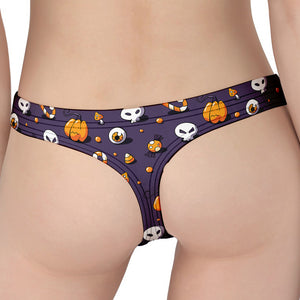 Halloween Eyeball Pattern Print Women's Thong