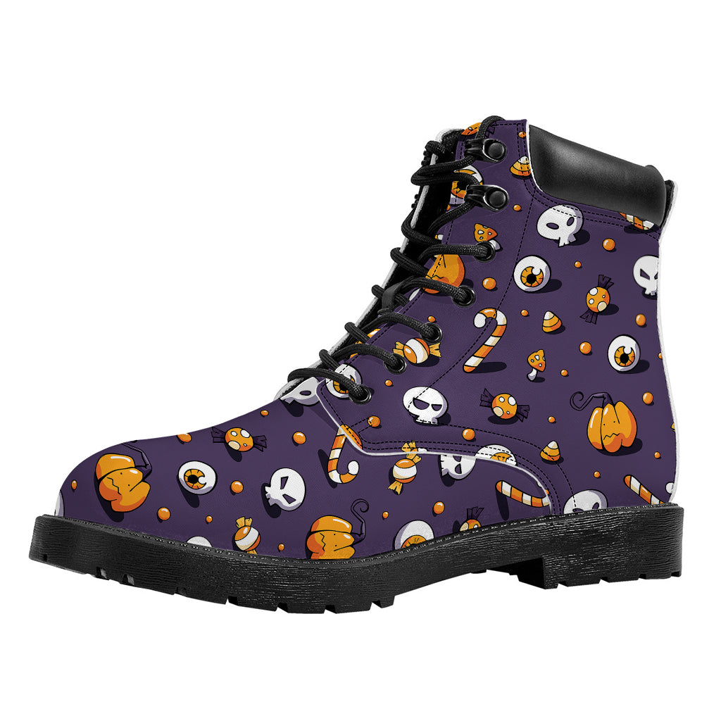 Halloween Eyeball Pattern Print Work Boots