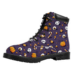 Halloween Eyeball Pattern Print Work Boots