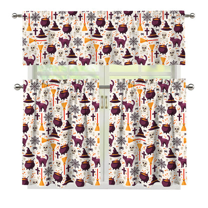 Halloween Festival Pattern Print 3 Piece Kitchen Curtains