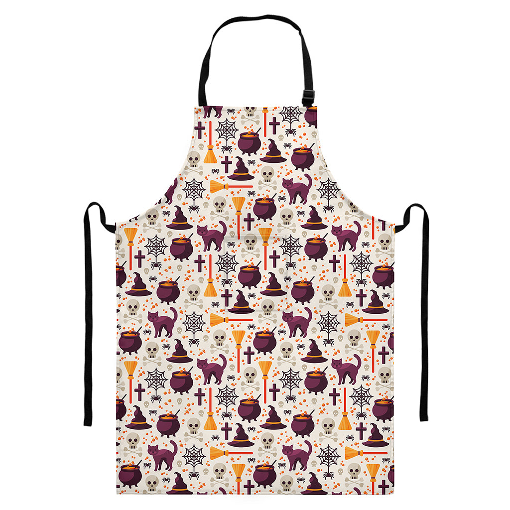 Halloween Festival Pattern Print Bib Apron With Pocket