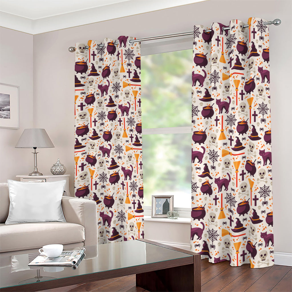 Halloween Festival Pattern Print Blackout Grommet Curtains