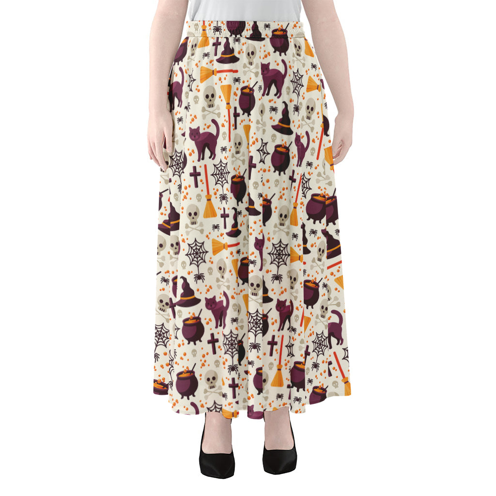 Halloween Festival Pattern Print Chiffon Maxi Skirt