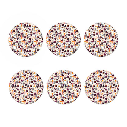 Halloween Festival Pattern Print Coaster Set