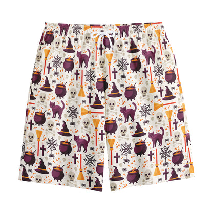 Halloween Festival Pattern Print Cotton Shorts