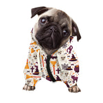 Halloween Festival Pattern Print Dog Zip Up Hoodie