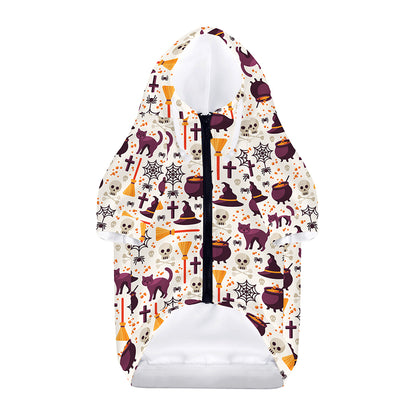 Halloween Festival Pattern Print Dog Zip Up Hoodie