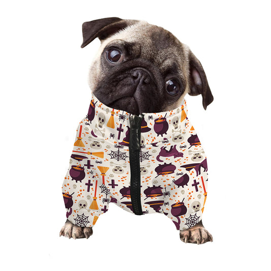Halloween Festival Pattern Print Dog Zip Up Jacket