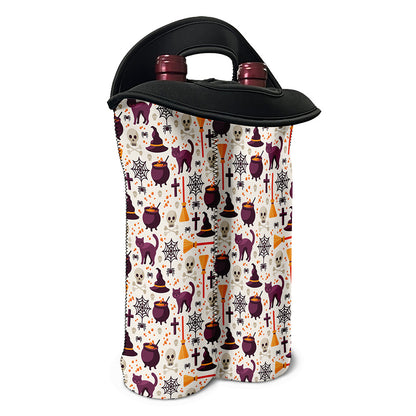 Halloween Festival Pattern Print Double Neoprene Wine Tote