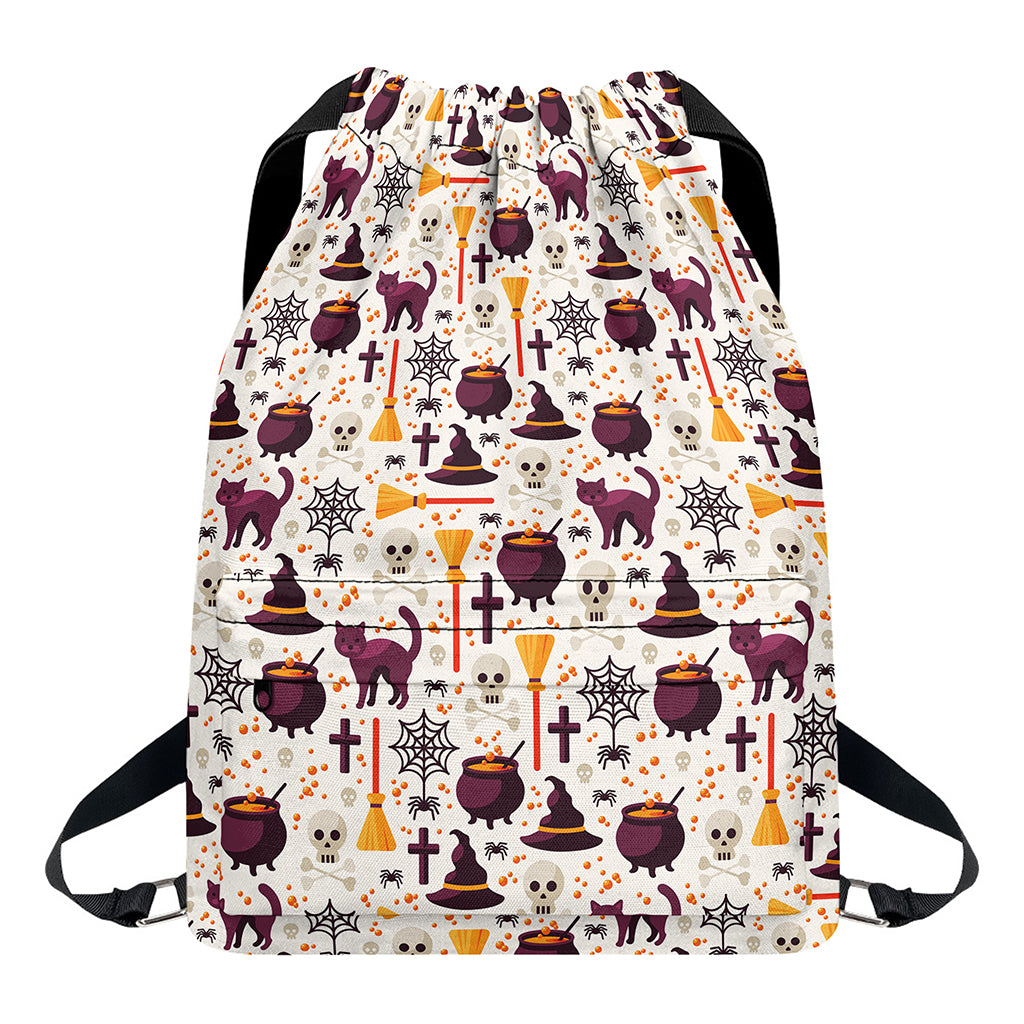 Halloween Festival Pattern Print Drawstring Backpack