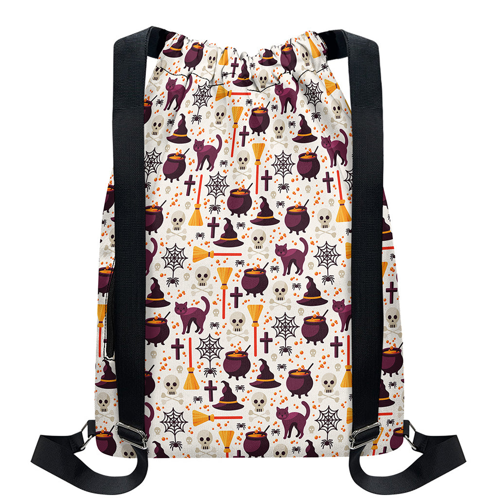 Halloween Festival Pattern Print Drawstring Backpack