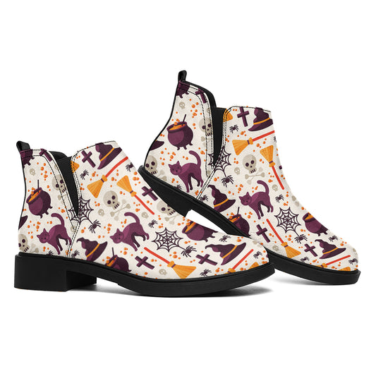 Halloween Festival Pattern Print Flat Ankle Boots
