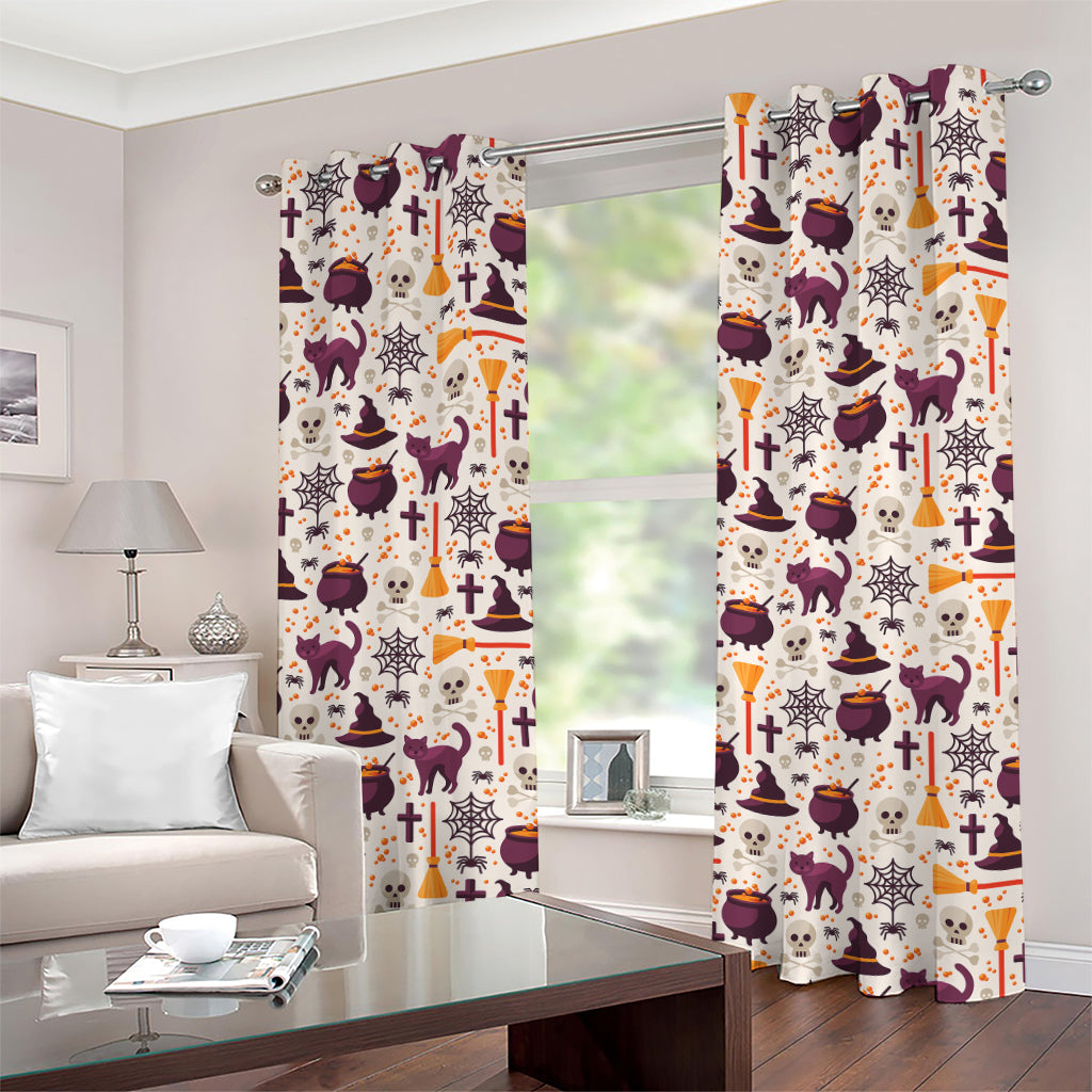 Halloween Festival Pattern Print Grommet Curtains