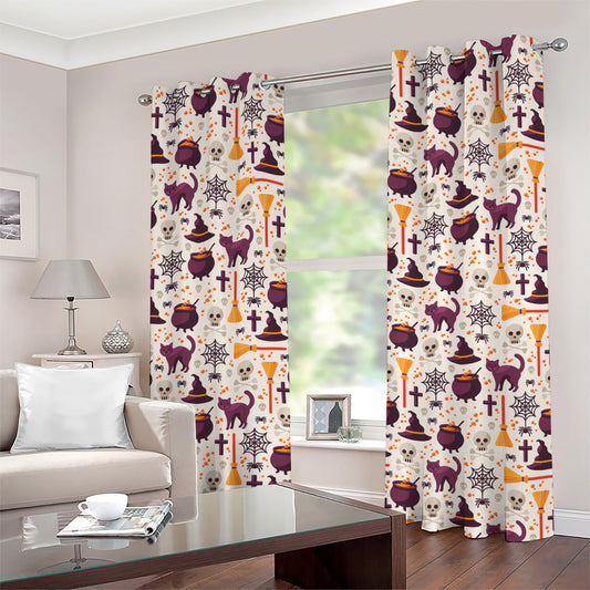 Halloween Festival Pattern Print Grommet Curtains