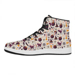 Halloween Festival Pattern Print High Top Leather Sneakers