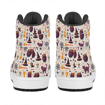 Halloween Festival Pattern Print High Top Leather Sneakers