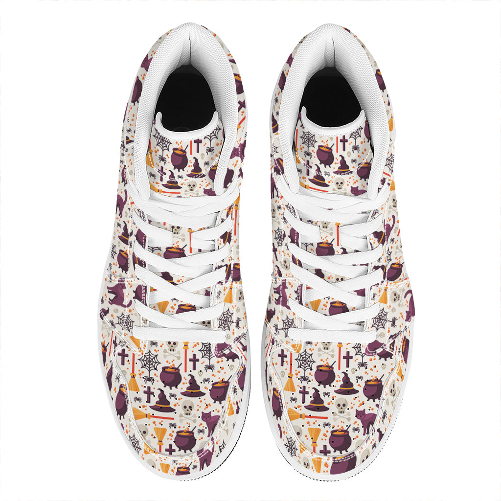 Halloween Festival Pattern Print High Top Leather Sneakers