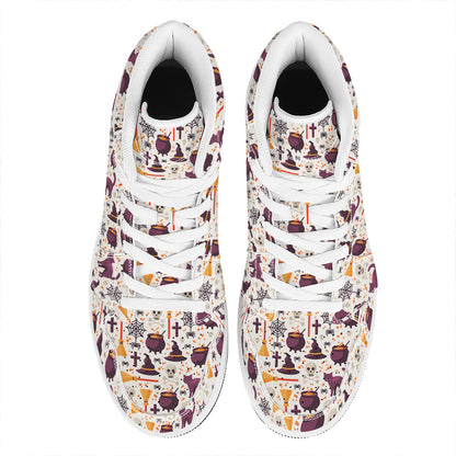 Halloween Festival Pattern Print High Top Leather Sneakers