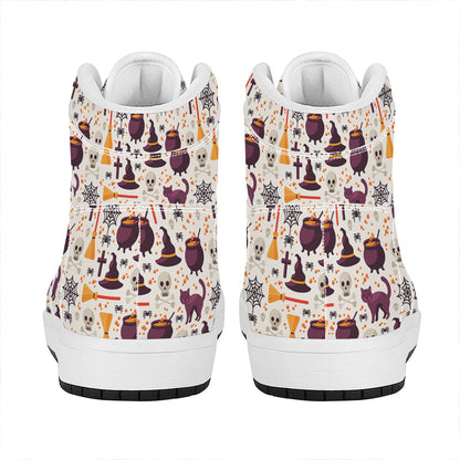 Halloween Festival Pattern Print High Top Leather Sneakers
