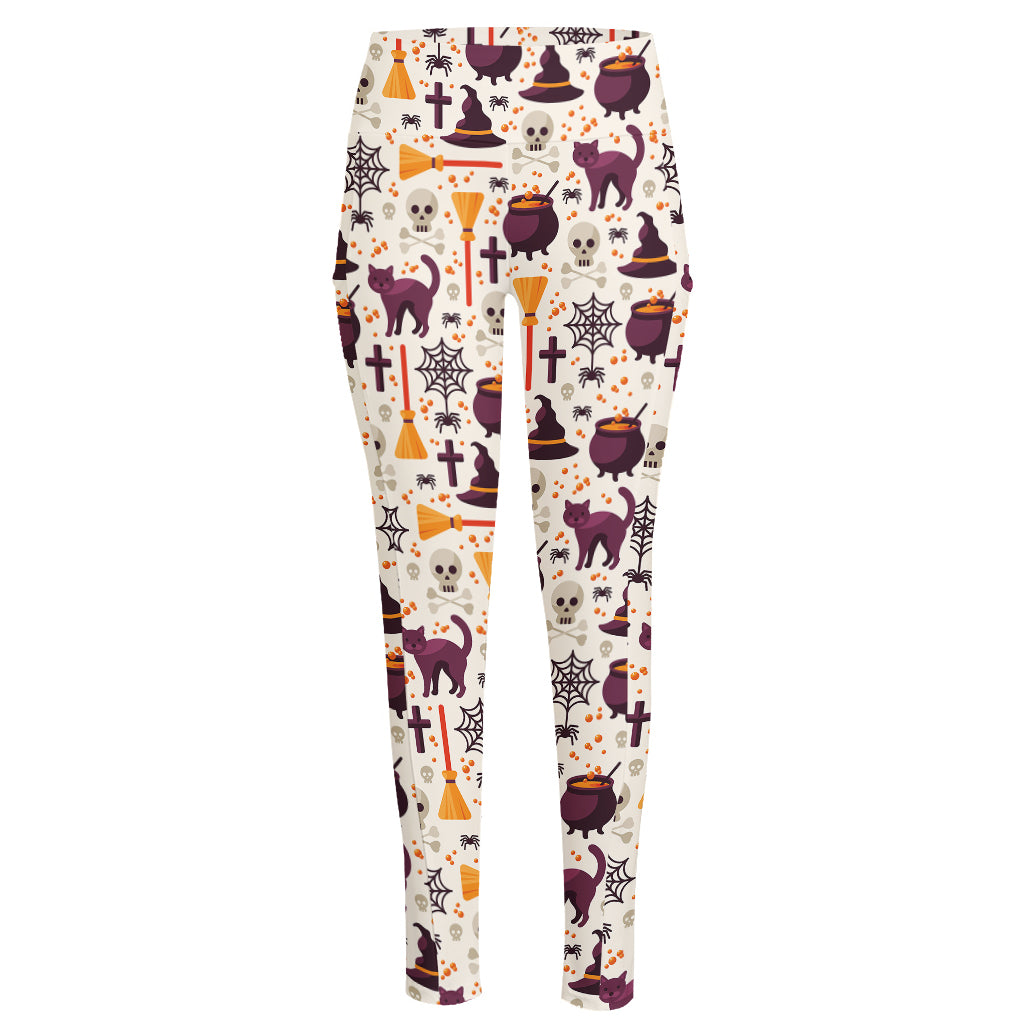 Halloween Festival Pattern Print High-Waisted Pocket Leggings
