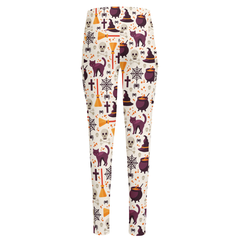 Halloween Festival Pattern Print High-Waisted Pocket Leggings