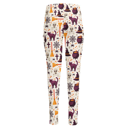 Halloween Festival Pattern Print High-Waisted Pocket Leggings