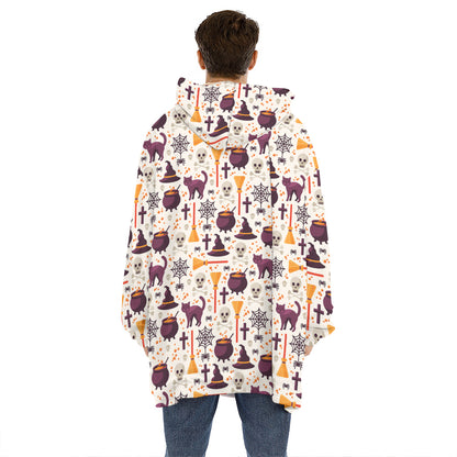 Halloween Festival Pattern Print Hoodie Blanket