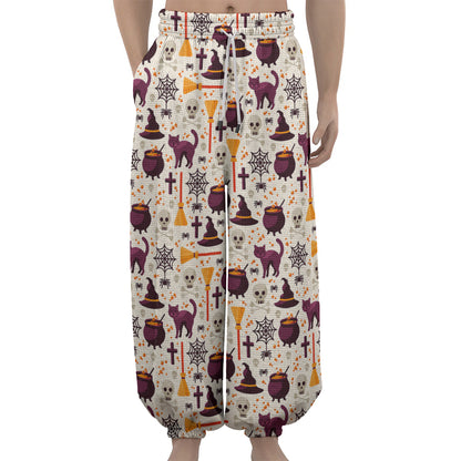 Halloween Festival Pattern Print Lantern Pants