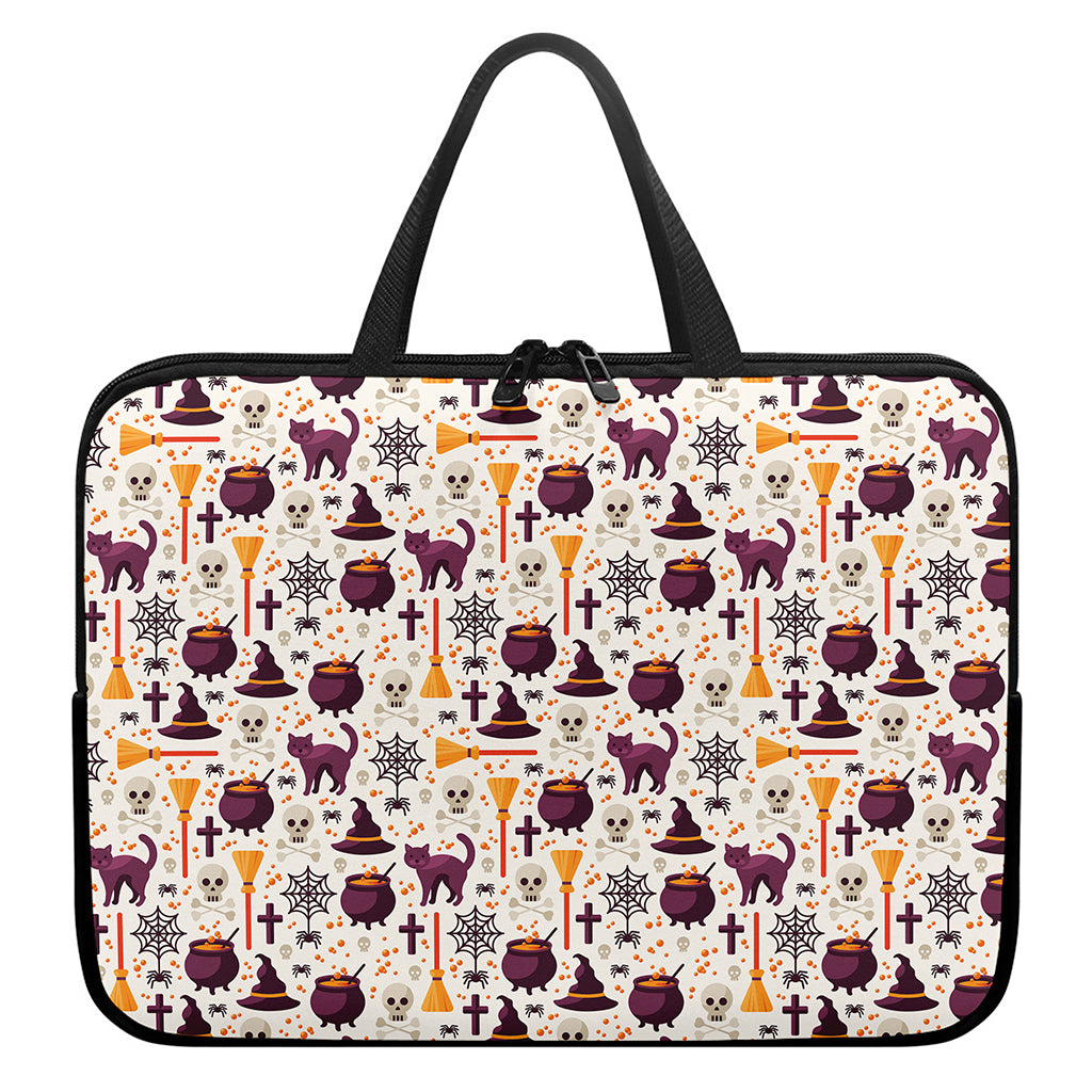 Halloween Festival Pattern Print Laptop Sleeve With Handle