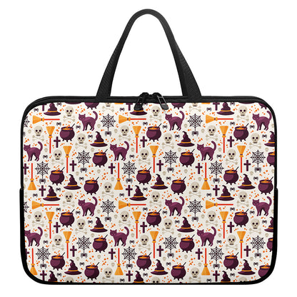 Halloween Festival Pattern Print Laptop Sleeve With Handle