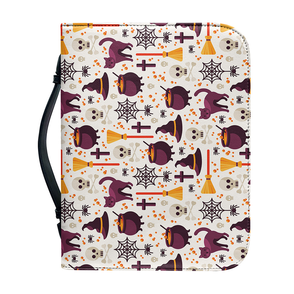Halloween Festival Pattern Print Leather Bible Cover