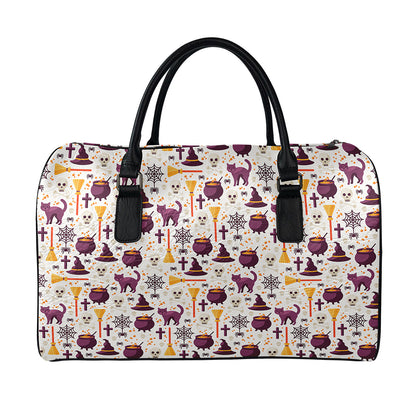 Halloween Festival Pattern Print Leather Duffle Bag