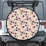Halloween Festival Pattern Print Leather Spare Tire Cover