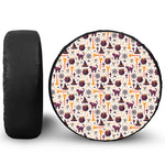 Halloween Festival Pattern Print Leather Spare Tire Cover