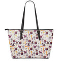 Halloween Festival Pattern Print Leather Tote Bag With Zipper