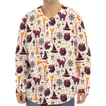 Halloween Festival Pattern Print Long Sleeve Baseball Jersey