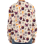 Halloween Festival Pattern Print Long Sleeve Baseball Jersey