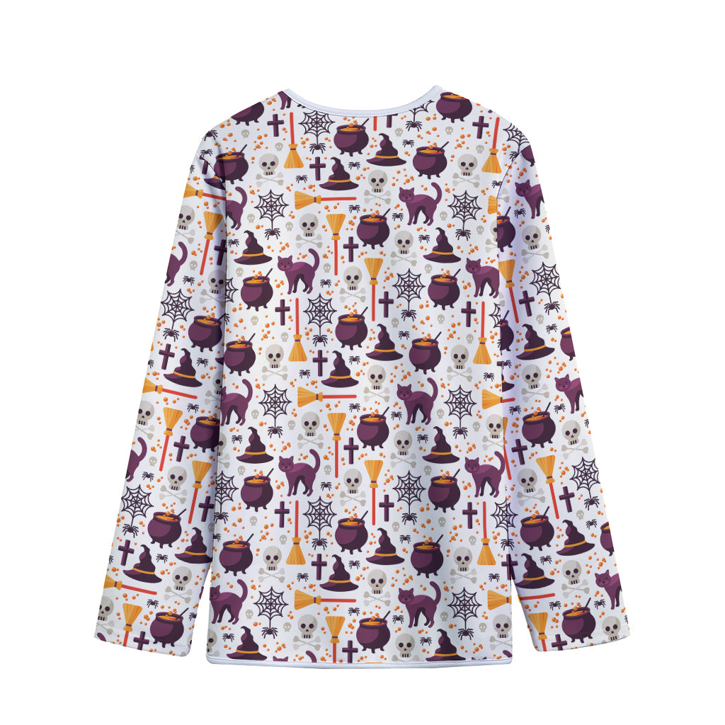 Halloween Festival Pattern Print Long Sleeve Short Coat