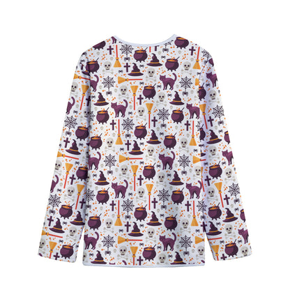 Halloween Festival Pattern Print Long Sleeve Short Coat