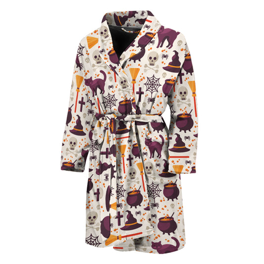 Halloween Festival Pattern Print Men's Bathrobe