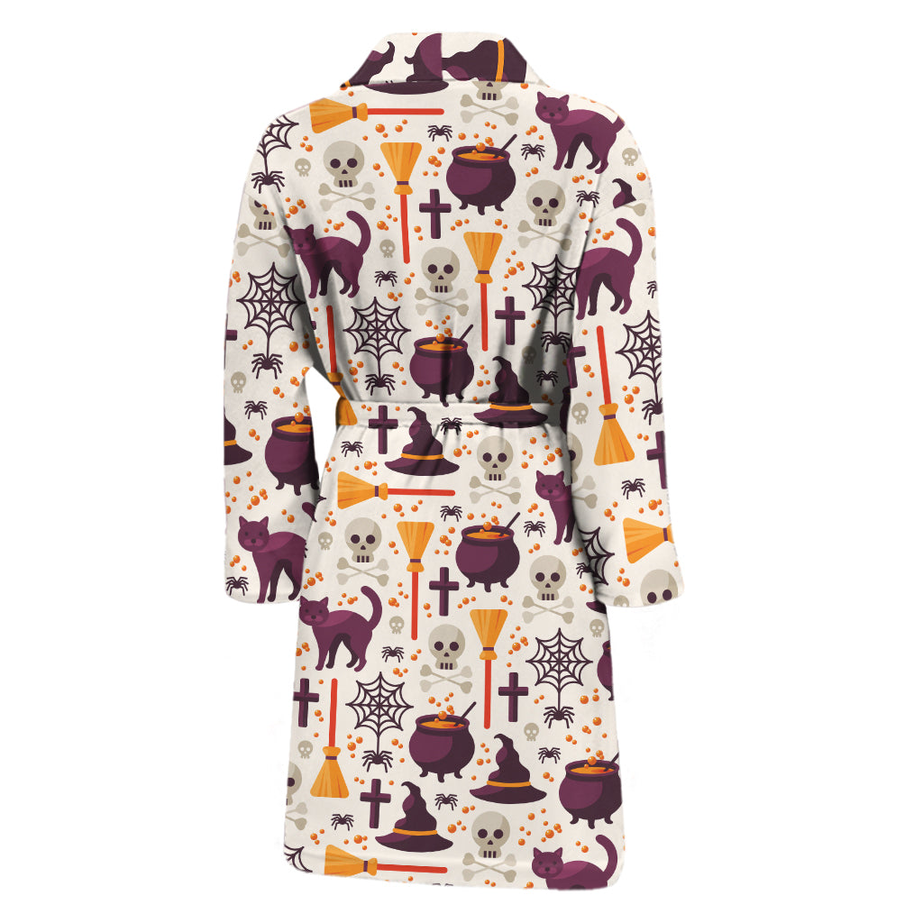 Halloween Festival Pattern Print Men's Bathrobe