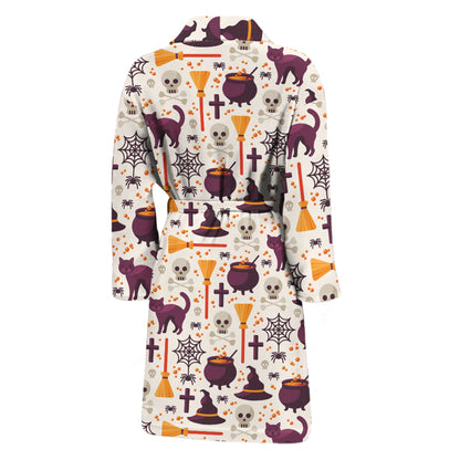 Halloween Festival Pattern Print Men's Bathrobe