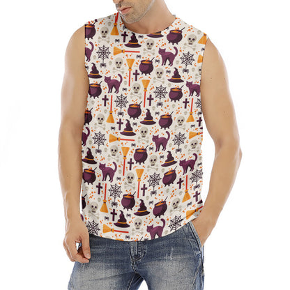 Halloween Festival Pattern Print Men's Fitness Tank Top