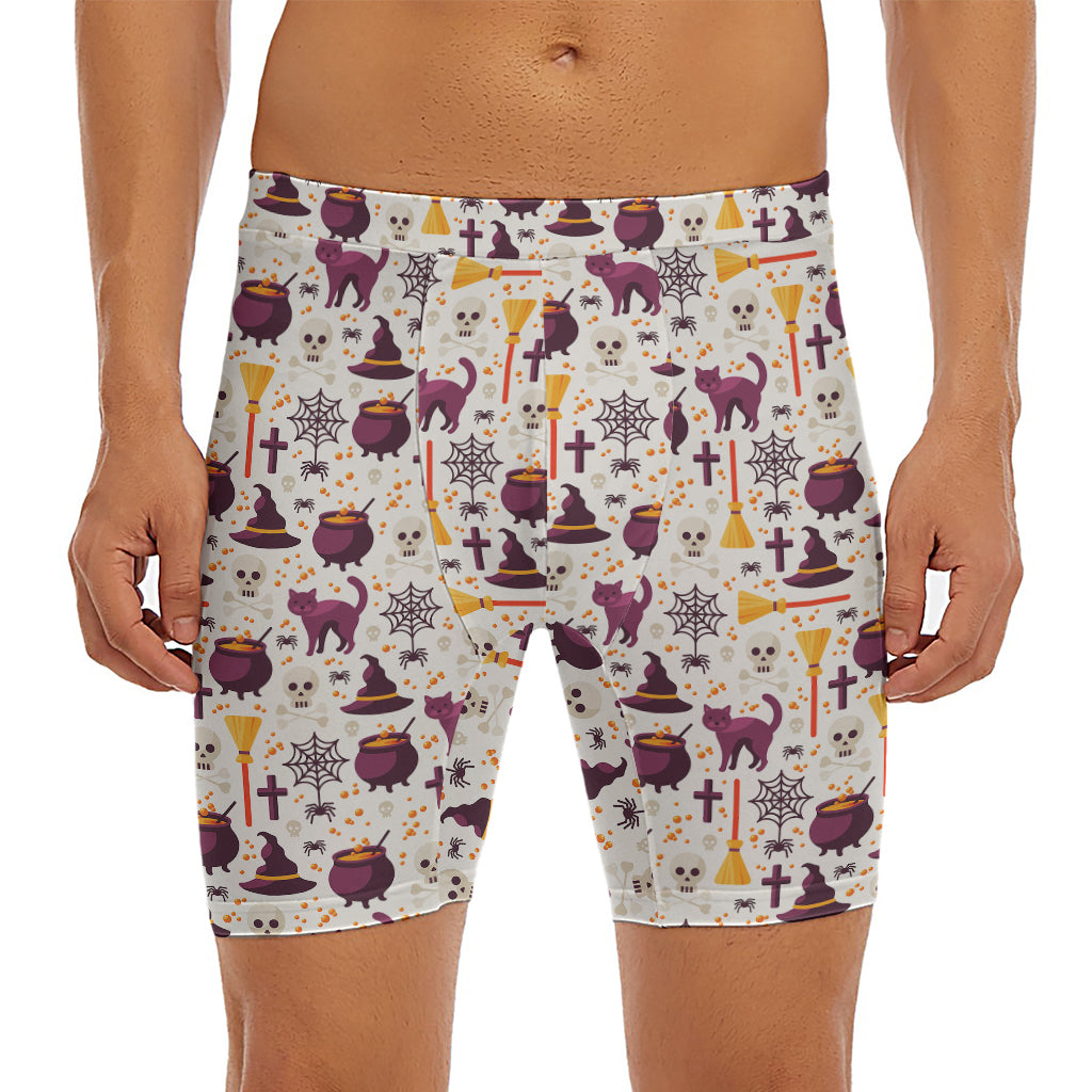 Halloween Festival Pattern Print Men's Long Boxer Briefs