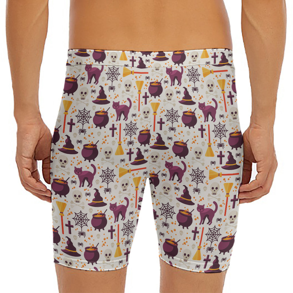 Halloween Festival Pattern Print Men's Long Boxer Briefs