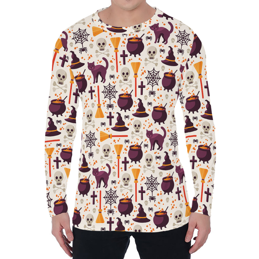 Halloween Festival Pattern Print Men's Long Sleeve T-Shirt